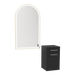 Glo Wall Mount Styling Station with Tilt-out Appliance Holder and Gold Arch Paloma Mirror - Kaemark