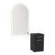 Glo Wall Mount Styling Station with Tilt-out Appliance Holder and Gold Arch Paloma Mirror - Kaemark