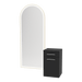 Glo Wall Mount Styling Station with Tilt-out Appliance Holder and Gold Full-Length Arch Paloma Mirror - Kaemark