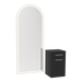 Glo Wall Mount Styling Station with Tilt-out Appliance Holder and Gold Full-Length Arch Paloma Mirror - Kaemark