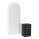 Glo Wall Mount Styling Station with Tilt-out Appliance Holder and Gold Full-Length Arch Paloma Mirror - Kaemark