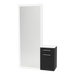 Glo Wall Mount Styling Station with Tilt-out Appliance Holder, Solid Surface Countertop, and Silver Full-Length Rectangle Glo Mirror - Kaemark
