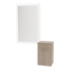 Glo Wall Mount Styling Station with Tilt-out Appliance Holder and Silver Rectangle Glo Mirror - Kaemark