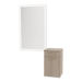 Glo Wall Mount Styling Station with Tilt-out Appliance Holder and Silver Rectangle Glo Mirror - Kaemark