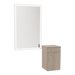 Glo Wall Mount Styling Station with Tilt-out Appliance Holder and Silver Rectangle Glo Mirror - Kaemark