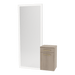 Glo Wall Mount Styling Station with Tilt-out Appliance Holder and Silver Full-Length Rectangle Glo Mirror - Kaemark