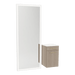 Glo Wall Mount Styling Station with Tilt-out Appliance Holder, Solid Surface Countertop, and Silver Full-Length Rectangle Glo Mirror - Kaemark