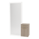 Glo Wall Mount Styling Station with Tilt-out Appliance Holder and Silver Full-Length Rectangle Glo Mirror - Kaemark
