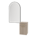 Glo Wall Mount Styling Station with Tilt-out Appliance Holder and Black Arch Paloma Mirror - Kaemark