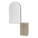 Glo Wall Mount Styling Station with Tilt-out Appliance Holder and Black Arch Paloma Mirror - Kaemark