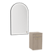 Glo Wall Mount Styling Station with Tilt-out Appliance Holder and Black Arch Paloma Mirror - Kaemark