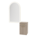 Glo Wall Mount Styling Station with Tilt-out Appliance Holder and Gold Arch Paloma Mirror - Kaemark