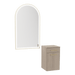 Glo Wall Mount Styling Station with Tilt-out Appliance Holder and Gold Arch Paloma Mirror - Kaemark