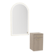 Glo Wall Mount Styling Station with Tilt-out Appliance Holder and Gold Arch Paloma Mirror - Kaemark