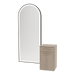 Glo Wall Mount Styling Station with Tilt-out Appliance Holder and Black Full-Length Arch Paloma Mirror - Kaemark