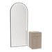 Glo Wall Mount Styling Station with Tilt-out Appliance Holder and Black Full-Length Arch Paloma Mirror - Kaemark