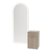 Glo Wall Mount Styling Station with Tilt-out Appliance Holder and Gold Full-Length Arch Paloma Mirror - Kaemark