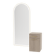Glo Wall Mount Styling Station with Tilt-out Appliance Holder and Gold Full-Length Arch Paloma Mirror - Kaemark