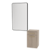 Glo Wall Mount Styling Station with Tilt-out Appliance Holder and Black Rectangle Westin Mirror - Kaemark