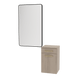 Glo Wall Mount Styling Station with Tilt-out Appliance Holder and Black Rectangle Westin Mirror - Kaemark