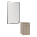 Glo Wall Mount Styling Station with Tilt-out Appliance Holder and Black Rectangle Westin Mirror - Kaemark