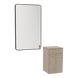 Glo Wall Mount Styling Station with Tilt-out Appliance Holder and Black Rectangle Westin Mirror - Kaemark