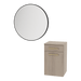 Glo Laminate Wall Mount Styling Station with Tilt-Out Appliance Holder and Westin Round Mirror - Kaemark