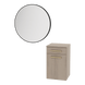 Glo Laminate Wall Mount Styling Station with Tilt-Out Appliance Holder and Westin Round Mirror - Kaemark