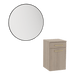 Glo Laminate Wall Mount Styling Station with Tilt-Out Appliance Holder and Westin Round Mirror - Kaemark