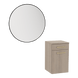 Glo Laminate Wall Mount Styling Station with Tilt-Out Appliance Holder and Westin Round Mirror - Kaemark