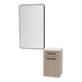 Glo Laminate Wall Mount Styling Station with Solid Surface Countertop, Tilt-Out Appliance Holder, and Westin Rectangle Mirror - Kaemark