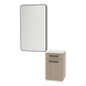 Glo Laminate Wall Mount Styling Station with Solid Surface Countertop, Tilt-Out Appliance Holder, and Westin Rectangle Mirror - Kaemark