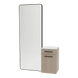 Glo Wall Mount Styling Station with Tilt-out Appliance Holder, Solid Surface Countertop, and Black Full-Length Rectangle Westin Mirror - Kaemark