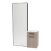 Glo Wall Mount Styling Station with Tilt-out Appliance Holder, Solid Surface Countertop, and Black Full-Length Rectangle Westin Mirror - Kaemark