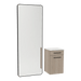 Glo Wall Mount Styling Station with Tilt-out Appliance Holder, Solid Surface Countertop, and Black Full-Length Rectangle Westin Mirror - Kaemark