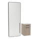 Glo Wall Mount Styling Station with Tilt-out Appliance Holder, Solid Surface Countertop, and Black Full-Length Rectangle Westin Mirror - Kaemark