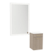 Glo Wall Mount Styling Station with Tilt-out Appliance Holder, Solid Surface Countertop, and Silver Rectangle Glo Mirror - Kaemark