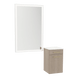 Glo Wall Mount Styling Station with Tilt-out Appliance Holder, Solid Surface Countertop, and Silver Rectangle Glo Mirror - Kaemark