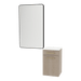Glo Laminate Wall Mount Styling Station with Solid Surface Countertop, Tilt-Out Appliance Holder, and Westin Rectangle Mirror - Kaemark