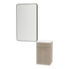 Glo Laminate Wall Mount Styling Station with Solid Surface Countertop, Tilt-Out Appliance Holder, and Westin Rectangle Mirror - Kaemark