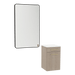Glo Laminate Wall Mount Styling Station with Solid Surface Countertop, Tilt-Out Appliance Holder, and Westin Rectangle Mirror - Kaemark