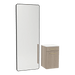 Glo Wall Mount Styling Station with Tilt-out Appliance Holder, Solid Surface Countertop, and Black Full-Length Rectangle Westin Mirror - Kaemark