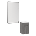 Glo Laminate Wall Mount Styling Station with Solid Surface Countertop, Tilt-Out Appliance Holder, and Westin Rectangle Mirror - Kaemark