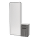 Glo Wall Mount Styling Station with Tilt-out Appliance Holder, Solid Surface Countertop, and Black Full-Length Rectangle Westin Mirror - Kaemark