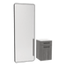 Glo Wall Mount Styling Station with Tilt-out Appliance Holder, Solid Surface Countertop, and Black Full-Length Rectangle Westin Mirror - Kaemark