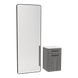 Glo Wall Mount Styling Station with Tilt-out Appliance Holder, Solid Surface Countertop, and Black Full-Length Rectangle Westin Mirror - Kaemark