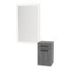 Glo Wall Mount Styling Station with Tilt-out Appliance Holder and Silver Rectangle Glo Mirror - Kaemark