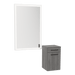 Glo Wall Mount Styling Station with Tilt-out Appliance Holder and Silver Rectangle Glo Mirror - Kaemark