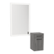 Glo Wall Mount Styling Station with Tilt-out Appliance Holder and Silver Rectangle Glo Mirror - Kaemark