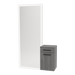 Glo Wall Mount Styling Station with Tilt-out Appliance Holder and Silver Full-Length Rectangle Glo Mirror - Kaemark